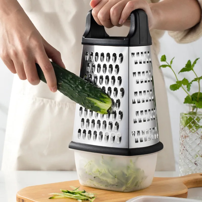 Household Kitchen Gadgets Vegetable Cutter Silk Cutter - Vierzijdige doosrasp Groentesnijder Torenvormige aardappelkaasrasp Multifunctionele