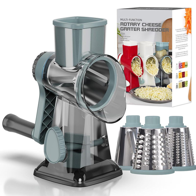 Kitchen Gadgets Luxury - LMETJMA 3-in-1 Roterende Kaasrasp Veelzijdige Handmatige