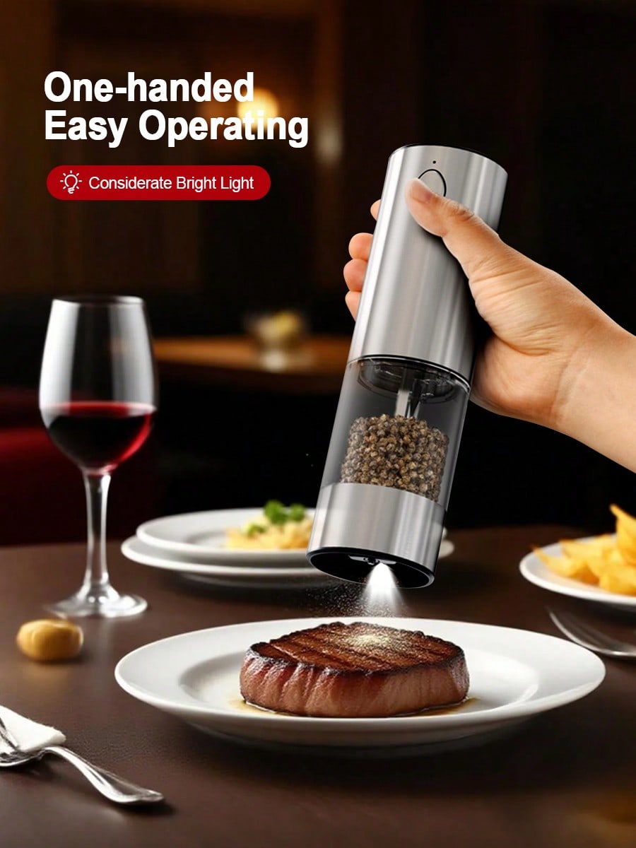 Kitchen Gadgets Ideas - 2-delige elektrische zout- en pepermolenset, USB-oplaadbaar,