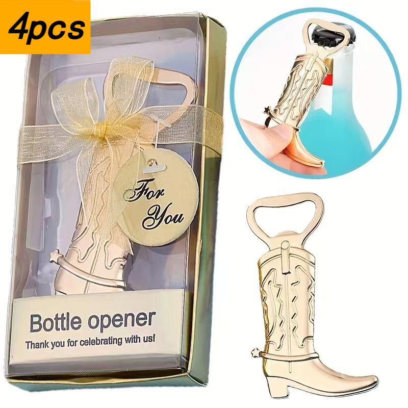 Kitchen Gadgets Presents - 4 stuks Bootflesopener met verpakking Grappige