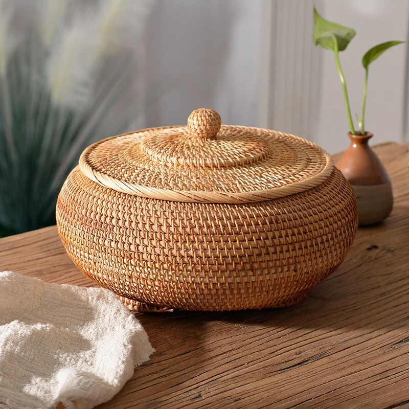 Kitchen Gadgets In Japan - Handgeweven rotan opbergdoos met deksel Thee