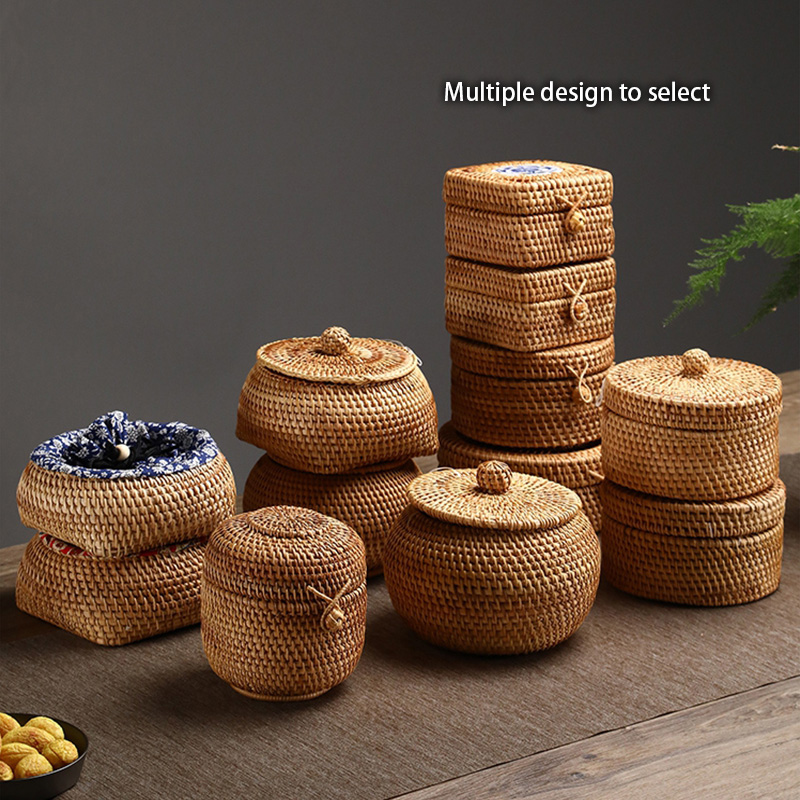 Handgeweven rotan opbergdoos m - Kitchen Gadgets In Japan recensie en prijs