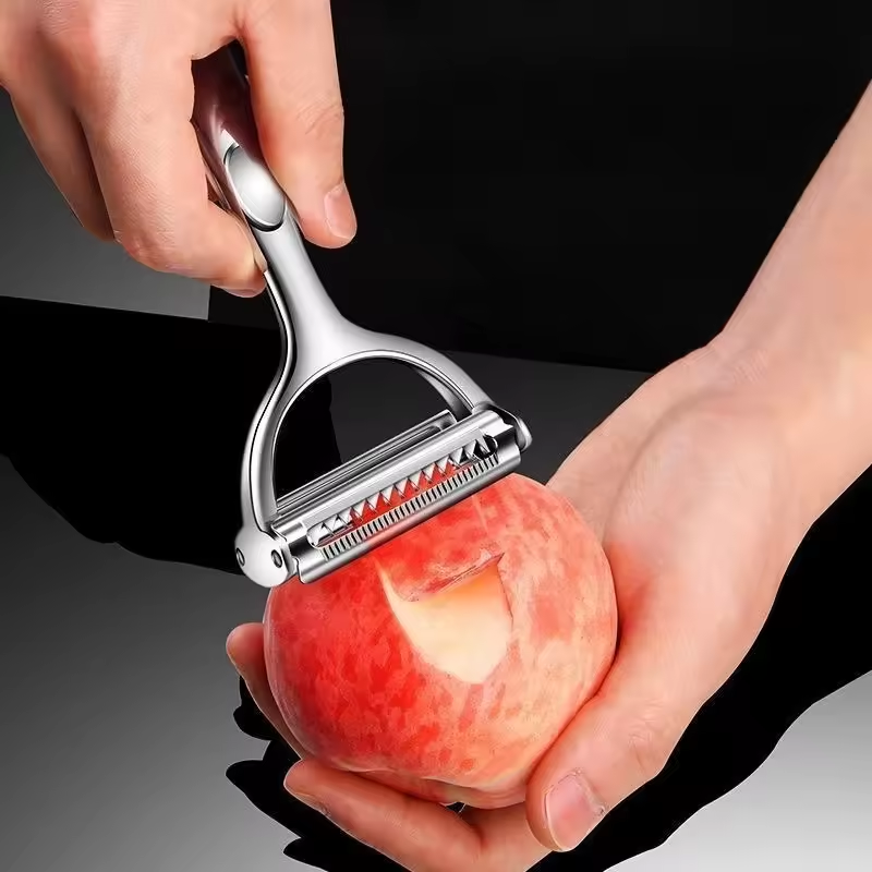 2in1 Rvs Dunschiller Aardappel - Household Kitchen Gadgets Vegetable Cutter Silk Cutter recensie en prijs