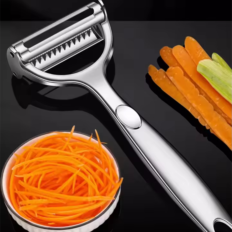 2in1 Rvs Dunschiller Aardappel - Household Kitchen Gadgets Vegetable Cutter Silk Cutter recensie en prijs